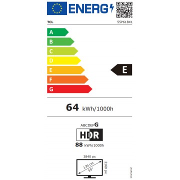 TCL Smart Τηλεόραση 55" 4K UHD LED 55P61B HDR (2023)